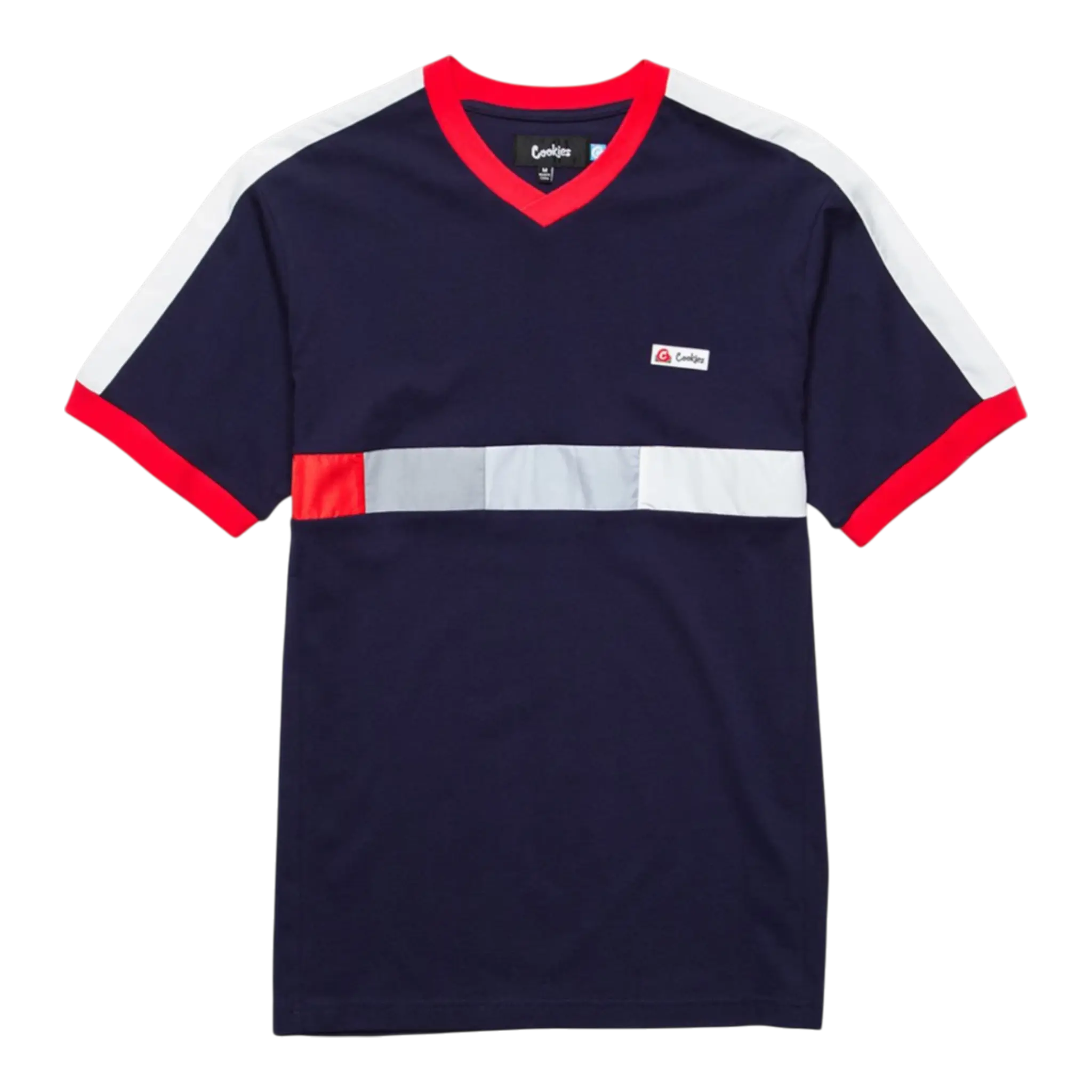 Cookies Montecito V-Neck Knit Men Shirt Navy/Red