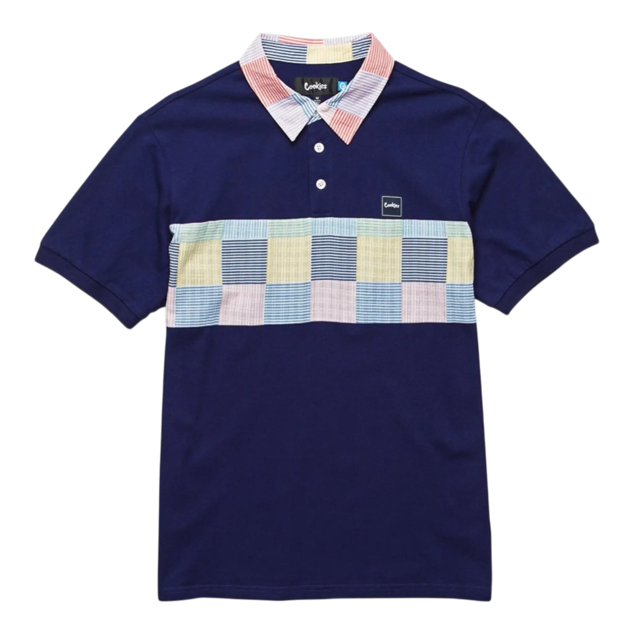 South Hampton Seersucker Patchwork Polo Men's Shirt Small