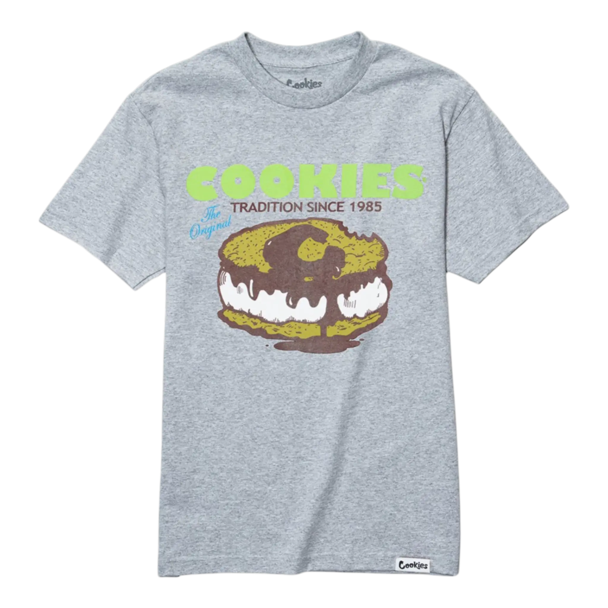 Cookies Classic Script Logo T-Shirt Men Heather Grey
