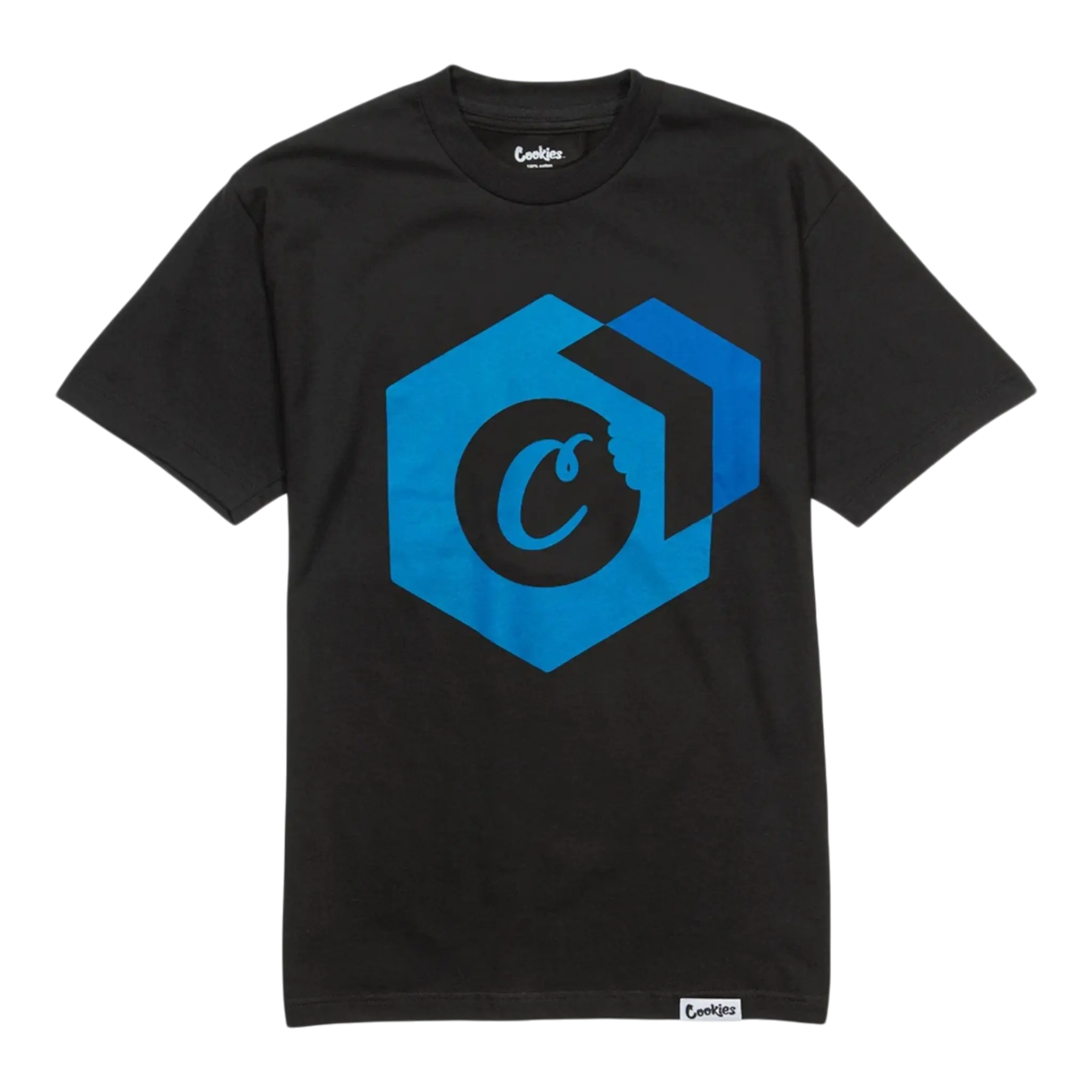 Cookies Block Logo T-Shirt Men Black/Blue