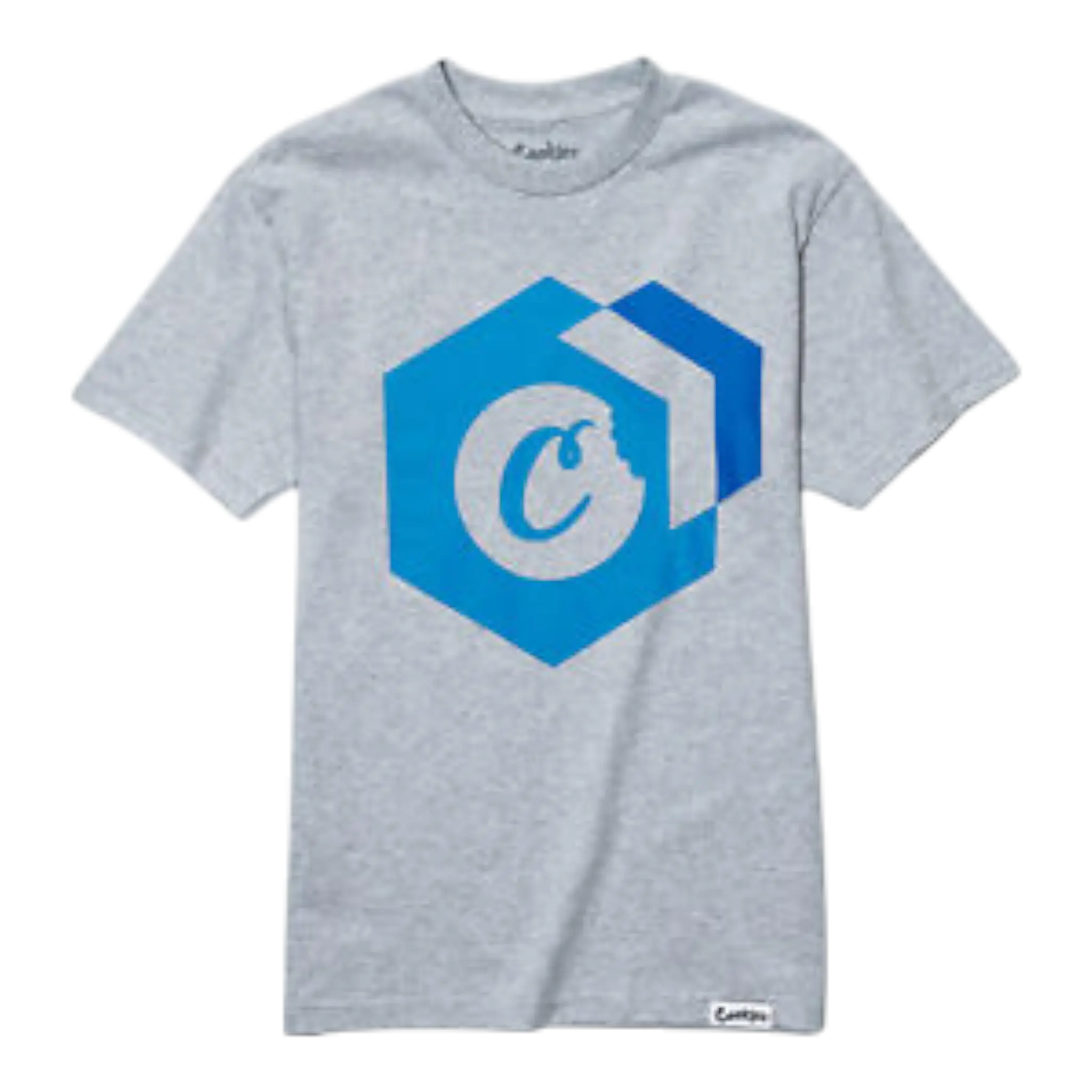 Cookies Block Logo T-Shirt Men Heather Grey/Blue
