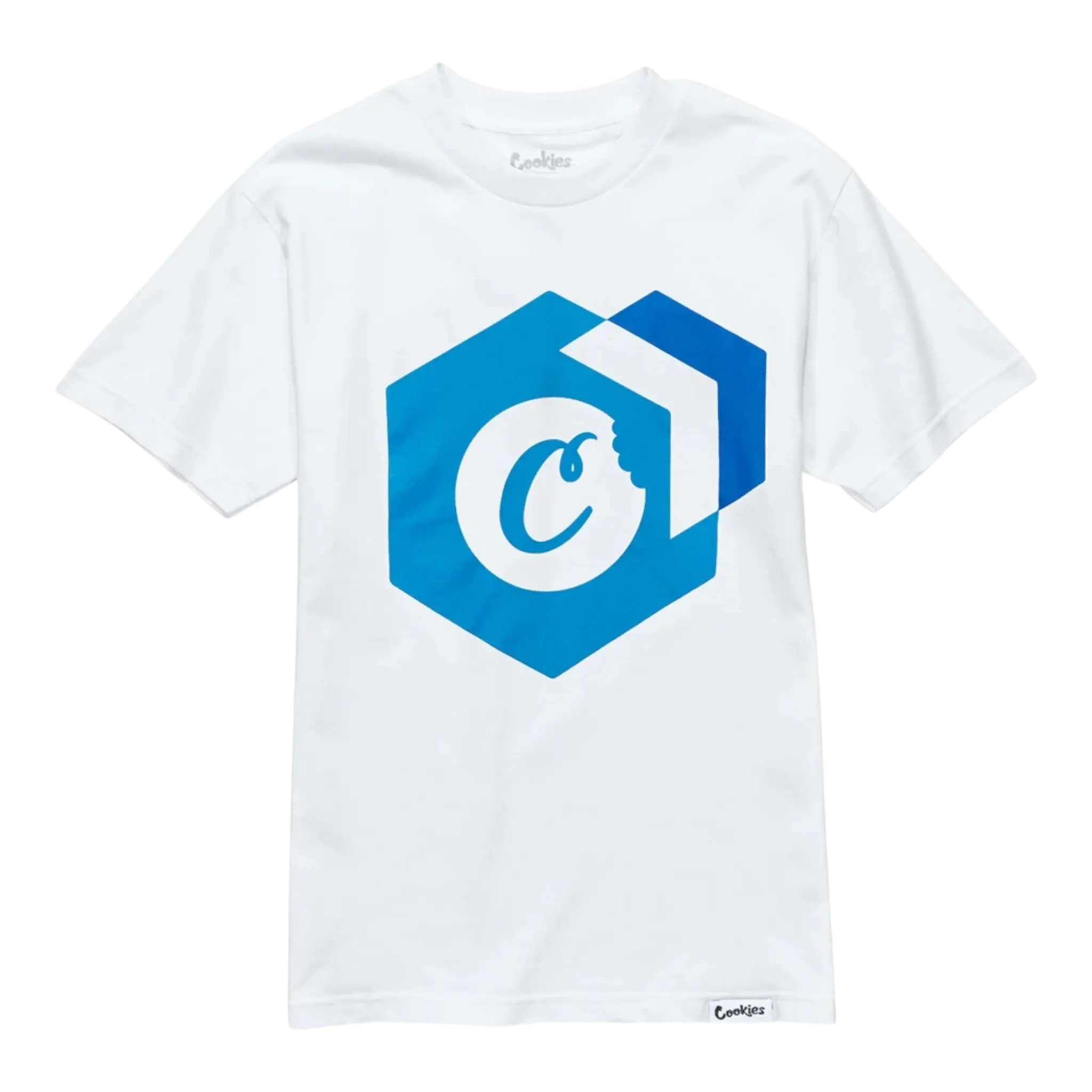 Cookies Block Logo T-Shirt Men White/Blue