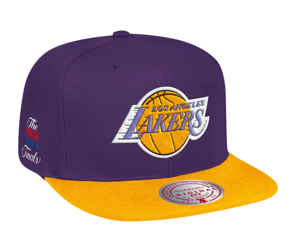 Mitchell & Ness Los Angeles Lakers HWC 1988 Finals Patch Men Snapback Hat Purple/Gold