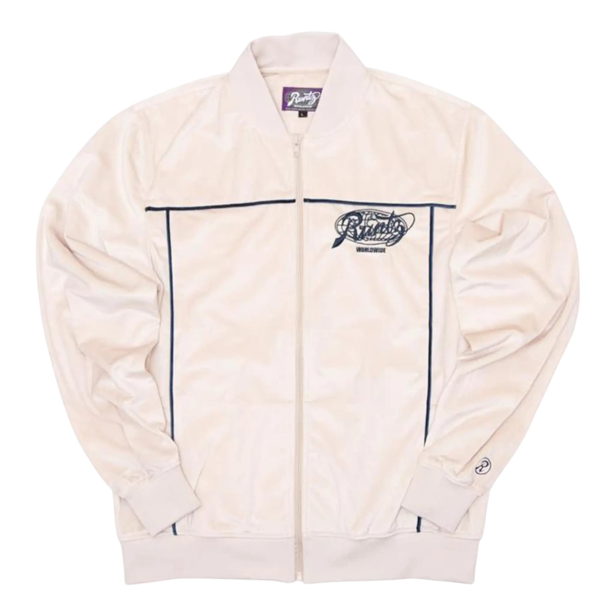 Runtz Around The World Velour Men’s Jacket – Cream