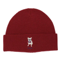 Polo Ralph Lauren Embroidered Frenchie Rib-Knit Women Beanie Holiday Red