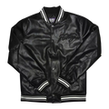 Runtz Scriptz Leather Varsity Men’s Jacket – Black/White