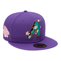 New Era 59Fifty Arizona Diamondbacks Bloom Side Patch MLB Fitted Hat Men Fitted Hat Black/Purple