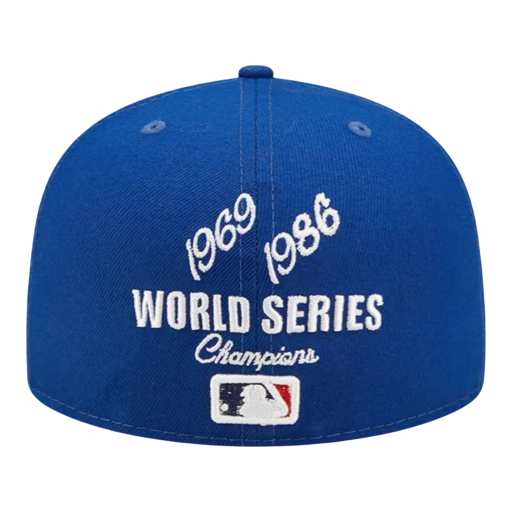 New Era Crown Champs WS 59Fifty New York Mets Men Fitted Hat Royal