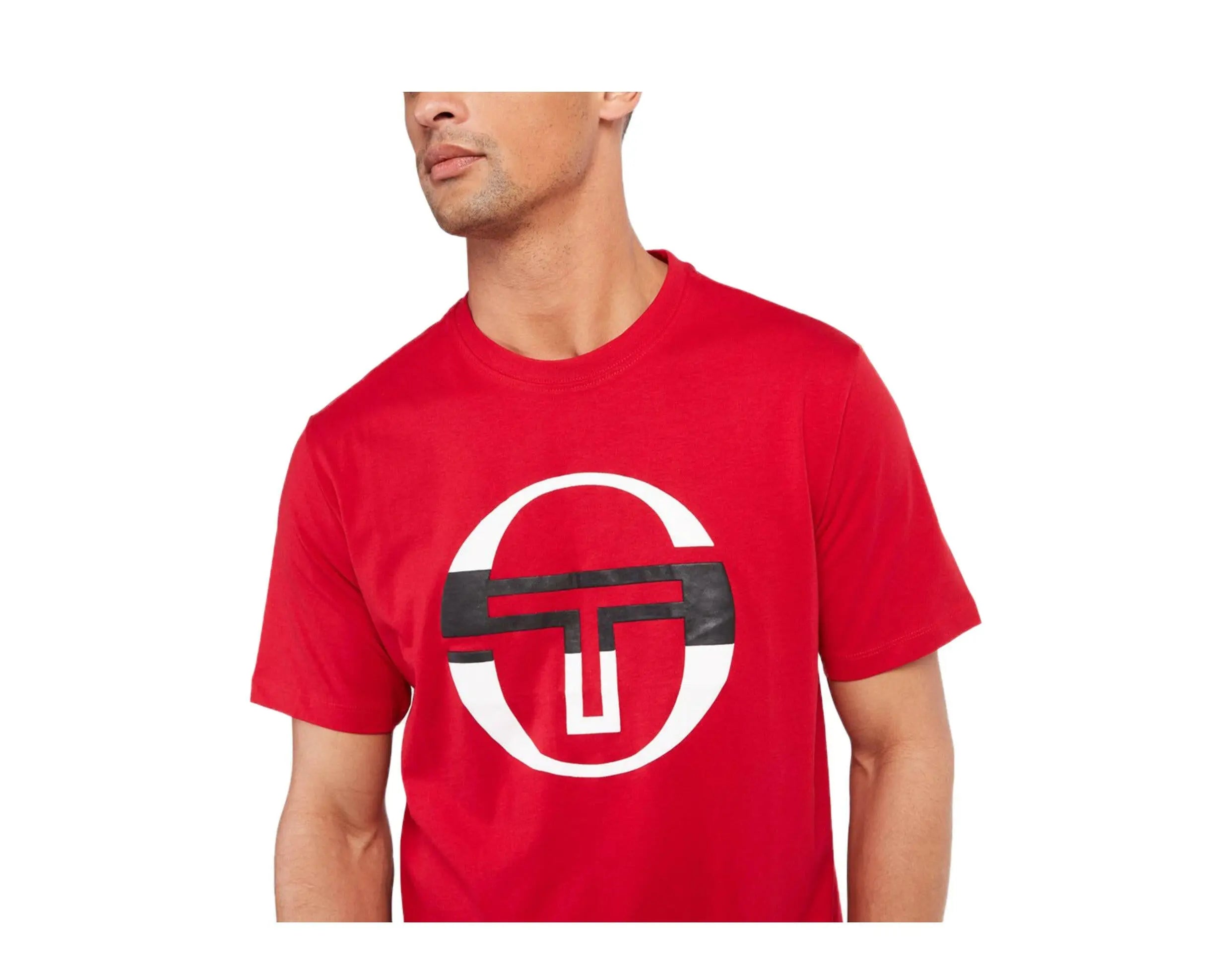 Sergio Tacchini Iberis Men T-Shirt Tango Red/Blanc De Blanc