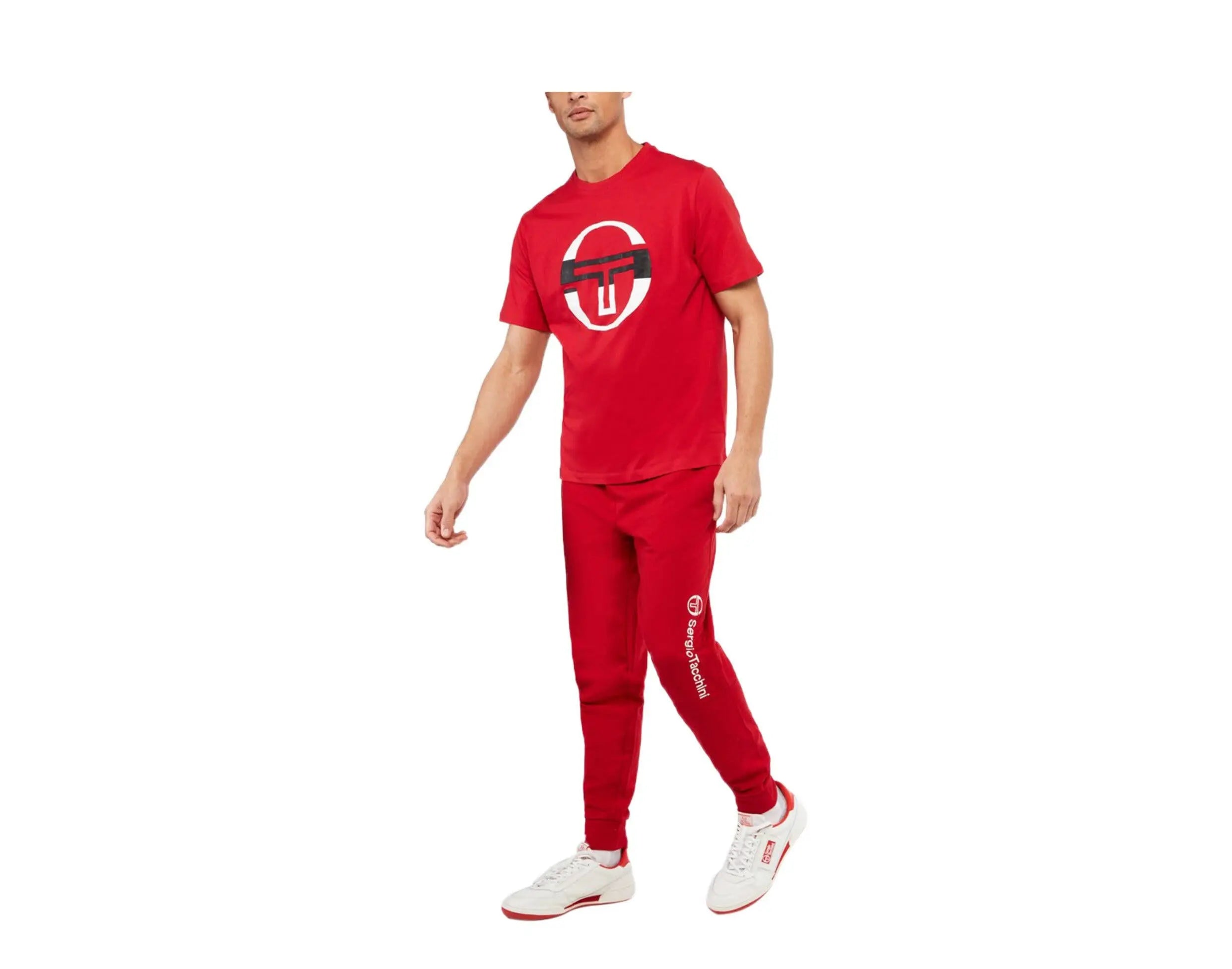 Sergio Tacchini Iberis Men T-Shirt Tango Red/Blanc De Blanc