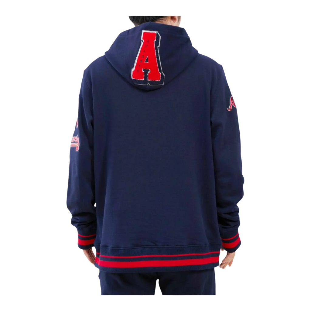 Pro Standard Atlanta Braves Mash Up Logo Men Hoodie Midnight Navy