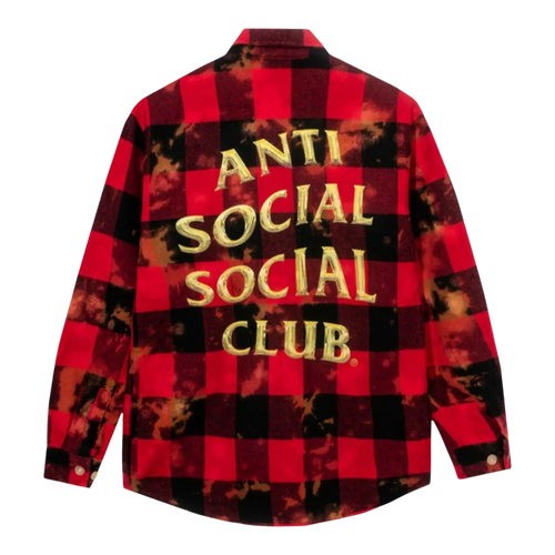Anti Social Social Club Chromey Men Flannel Shirt Red/Black