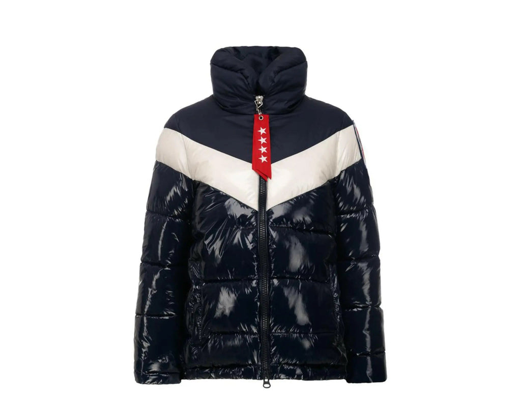 Invicta Jessica Faux Down High Collar Women Puffer Jacket Navy