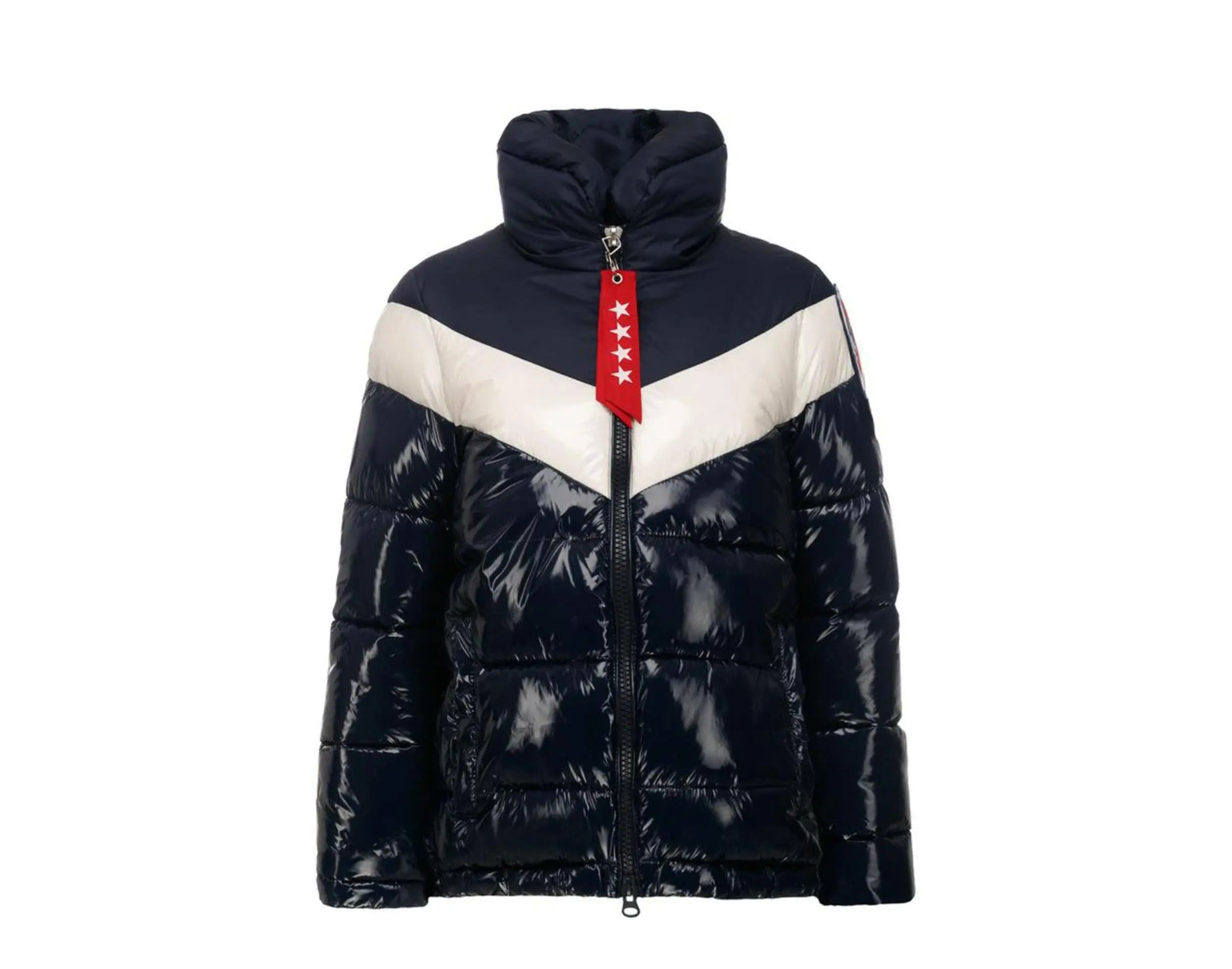 Invicta Jessica Faux Down High Collar Women Puffer Jacket Navy