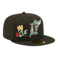 New Era Crown Champs WS 59Fifty Florida Marlins Men Fitted Hat Black