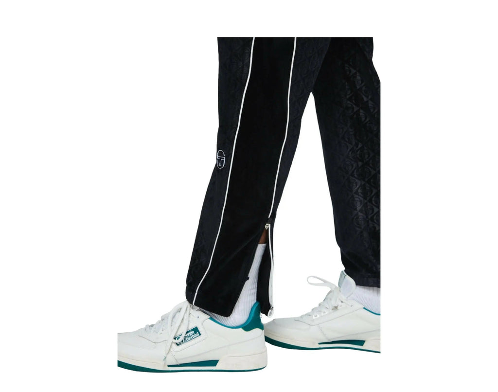 Sergio Tacchini Debossed Velour Men Track Pants Anthracite Black