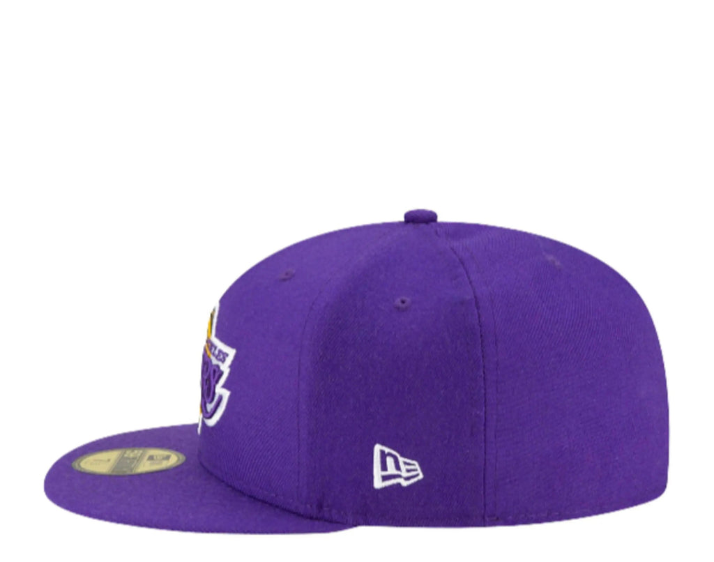 New Era 59Fifty Men Los Angeles Lakers Icy Side Patch Fitted Hat Purple/Baby Blue