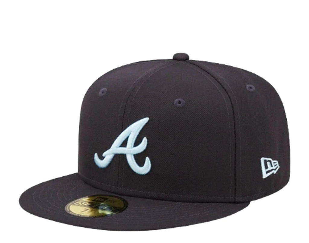 New Era Cloud Under 59Fifty Atlanta Braves Men Fitted Hat Navy