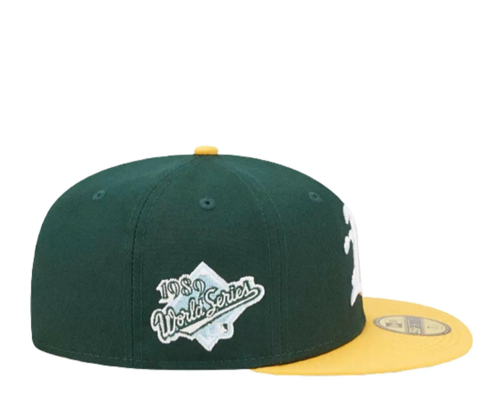 New Era 59Fifty MLB Oakland Athletics Comic Cloud Fitted Hat Green/Yellow