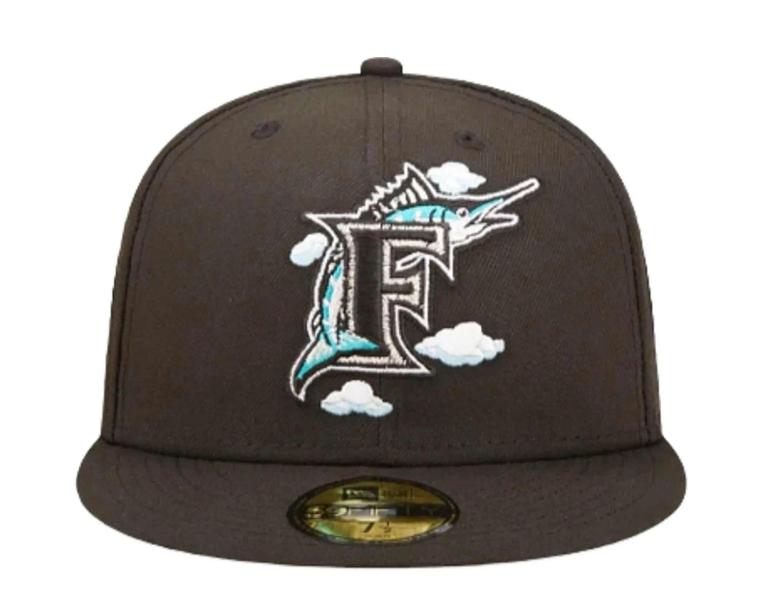 New Era 59Fifty MLB Florida Marlins Comic Cloud Fitted Hat Black