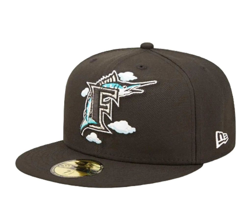 New Era 59Fifty MLB Florida Marlins Comic Cloud Fitted Hat Black