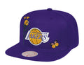 Mitchell & Ness Los Angeles Lakers HWC State Flower Men Snapback Hat Purple