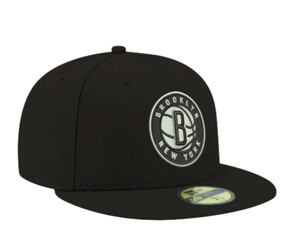 New Era 59Fifty Men Brooklyn Nets Fitted Hat Black/White
