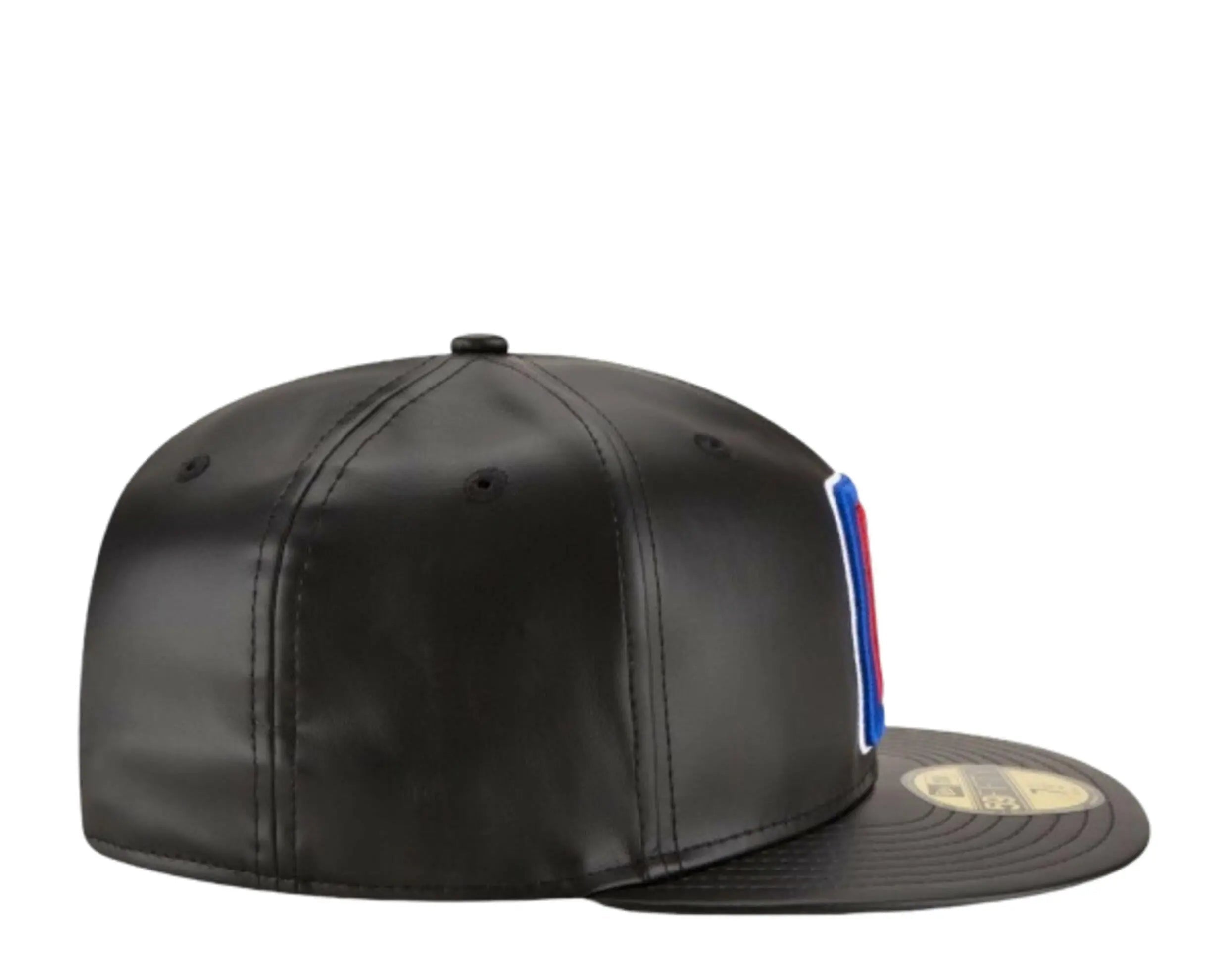 New Era 59Fifty Men Los Angeles Clippers Team Faux Leather Fitted Hat Black