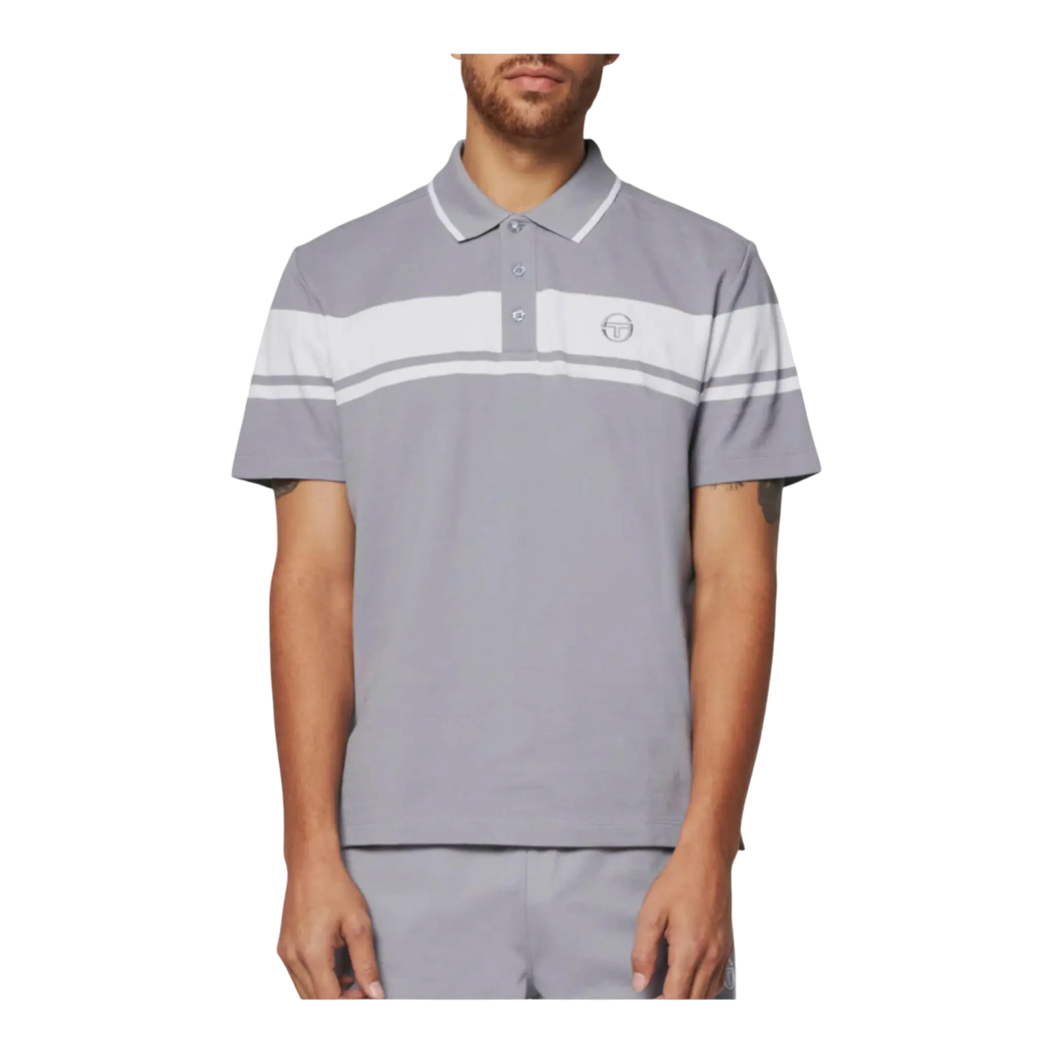 Sergio Tacchini Damarindo Polo Men Shirt Sleet/White
