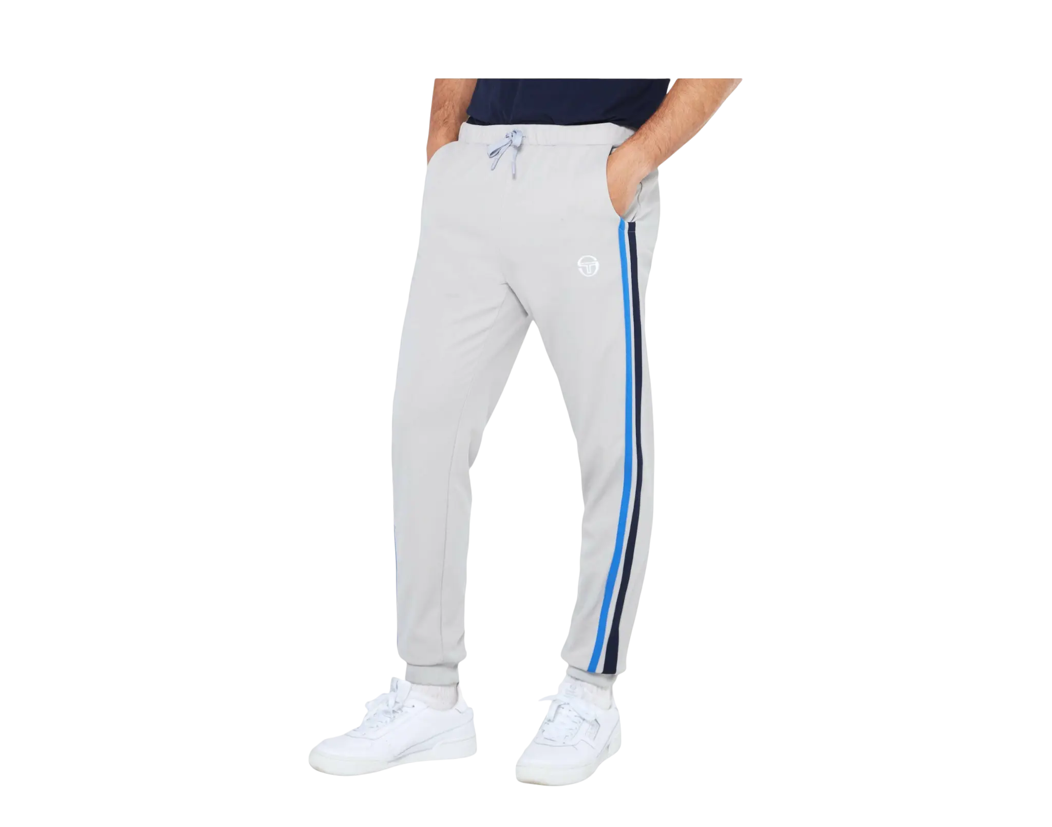 Sergio Tacchini Damarindo Archivio Men Track Pants Quiet Grey/Maritime Blue