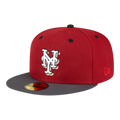 New Era New York Mets 50th Anniversary 59Fifty Fitted Hat Cardinal Red/Grey
