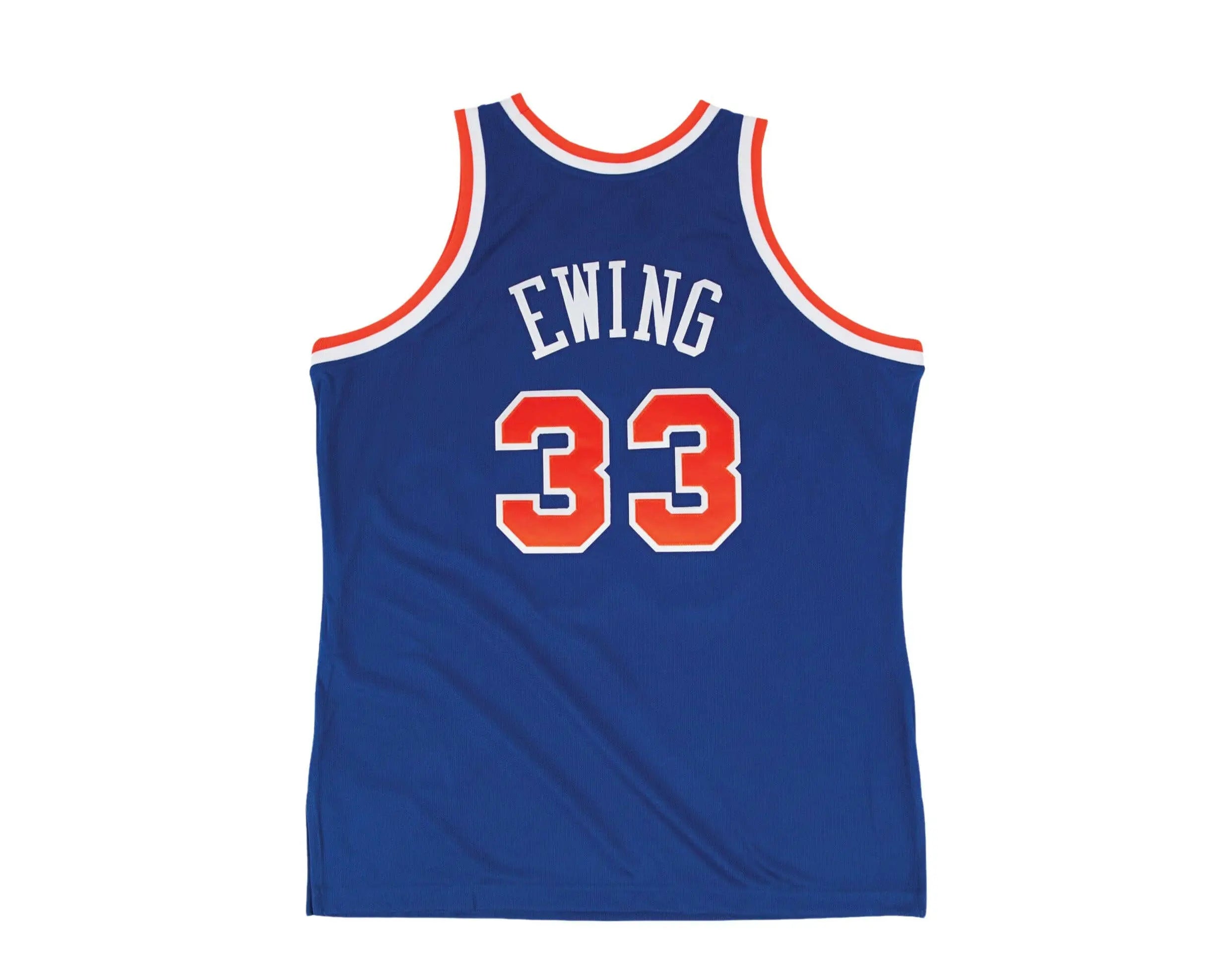 Mitchell & Ness Authentic New York Knicks Road 1991-92 Patrick Ewing Men Jersey Royal Blue/Orange/White