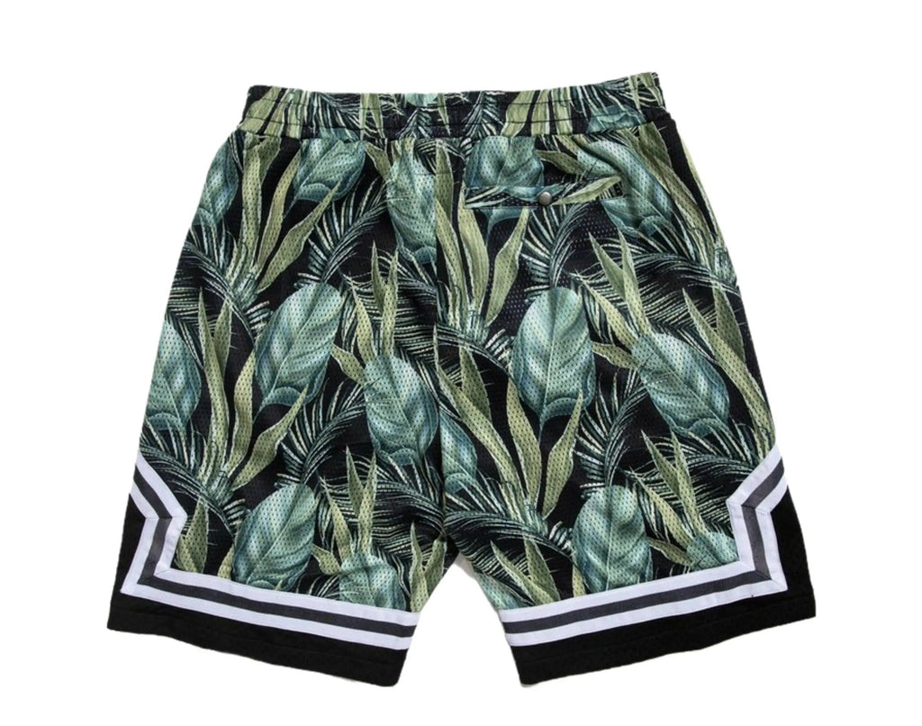 Prps Palm Men Mesh Shorts Green Multi Palm Print