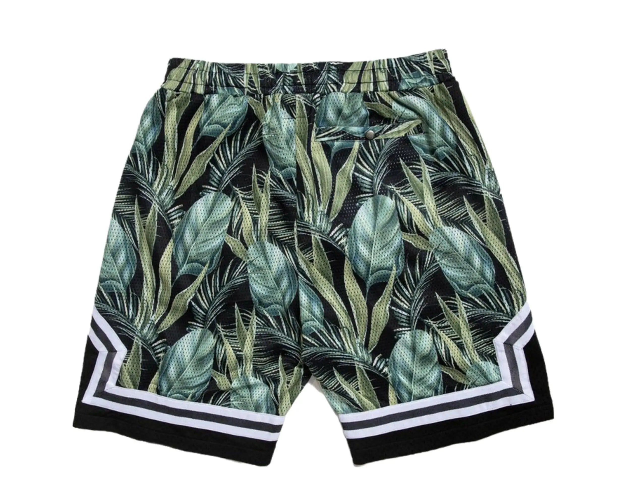 Prps Palm Men Mesh Shorts Green Multi Palm Print