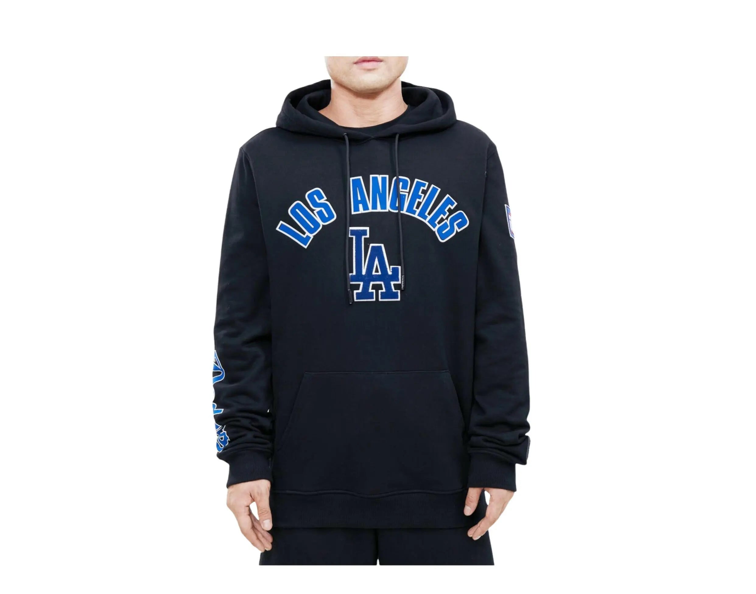 Pro Standard MLB Los Angeles Dodgers Stacked Logo Men Pullover Hoodie Black