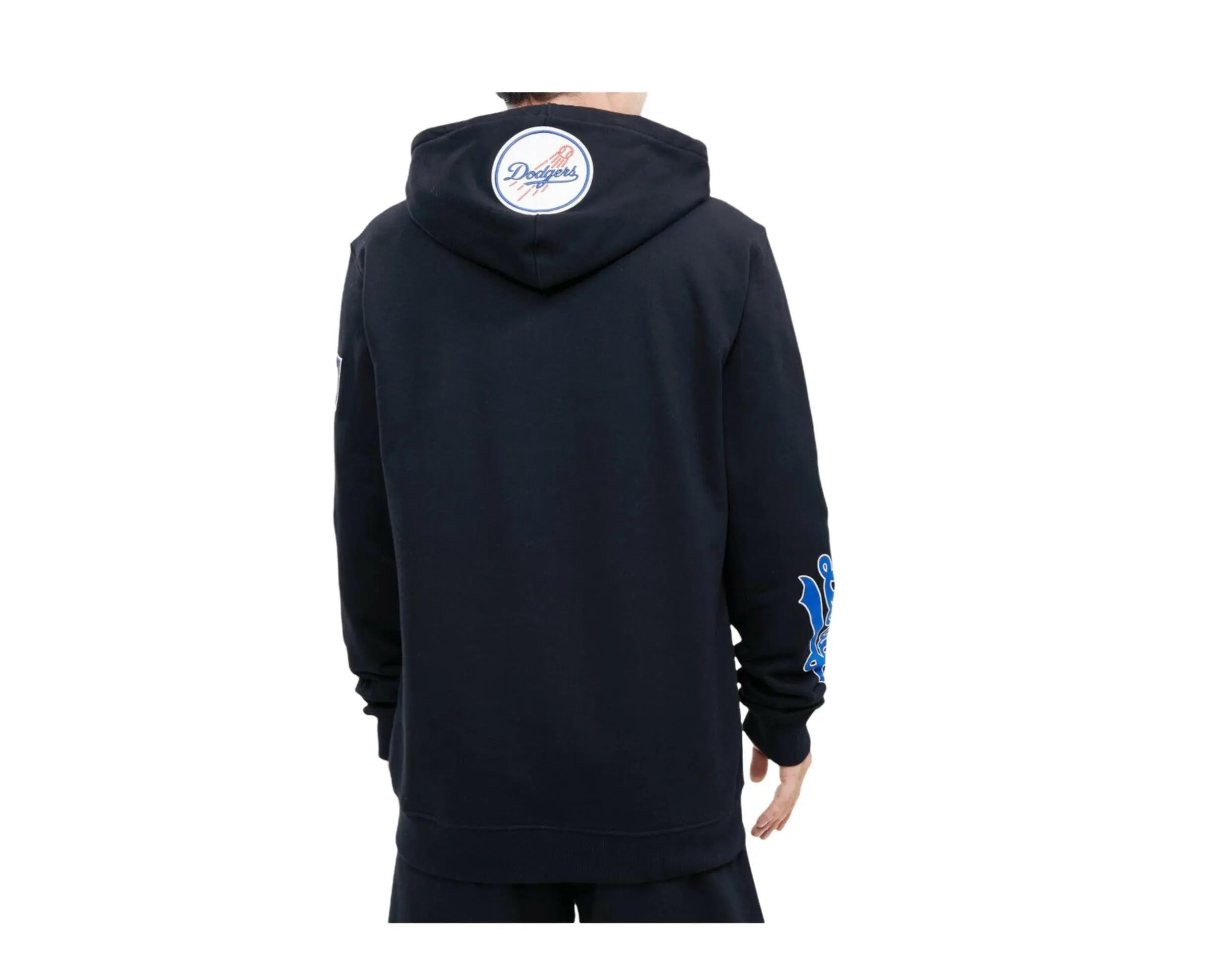 Pro Standard MLB Los Angeles Dodgers Stacked Logo Men Pullover Hoodie Black