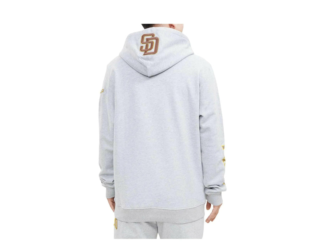 Pro Standard MLB San Diego Padres Stacked Logo Men Pullover Hoodie Heather Grey