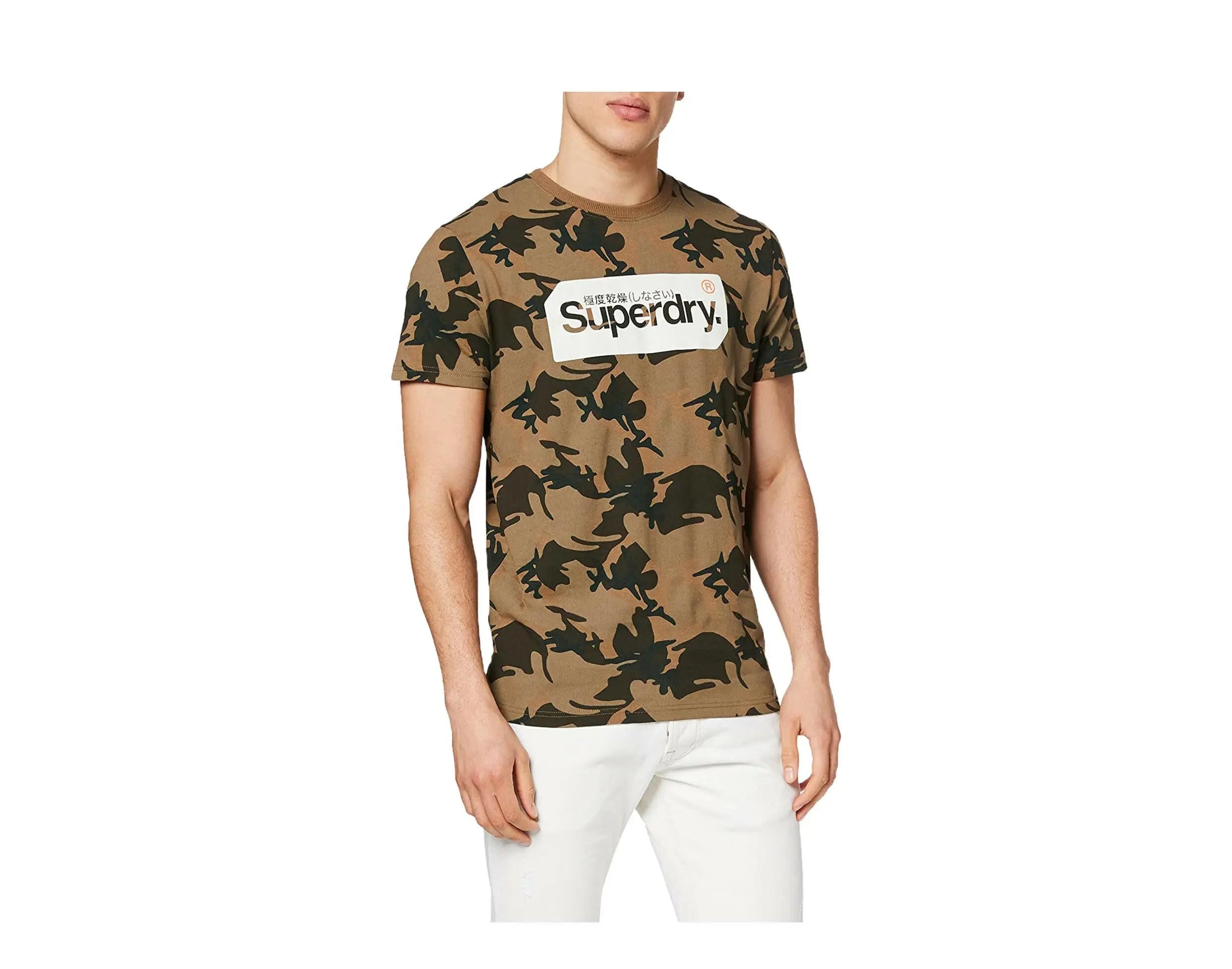 Superdry Core Logo Tag Camo All Over Print Men T-Shirt Army Camo