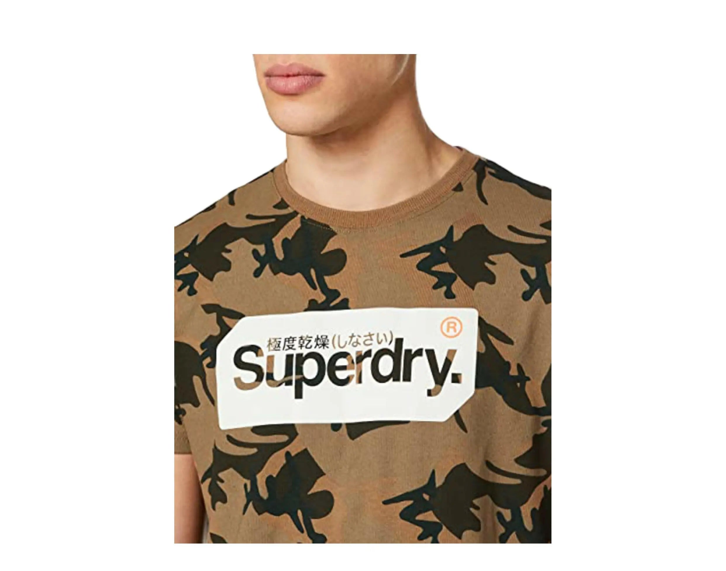 Superdry Core Logo Tag Camo All Over Print Men T-Shirt Army Camo