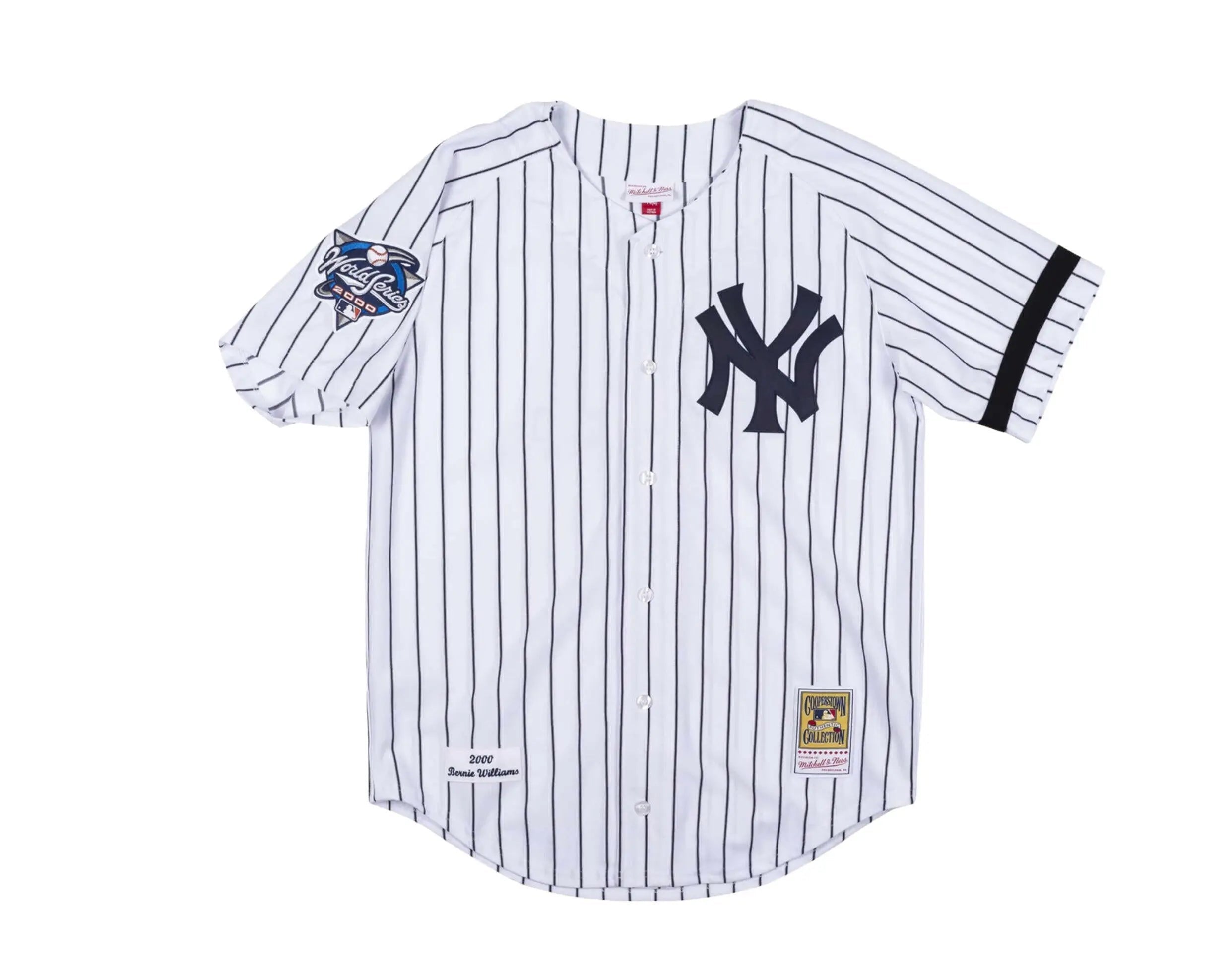Mitchell & Ness Authentic New York Yankees 2000 WS Bernie Williams Men Jersey White/Navy Pinstripe