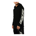 Black Pyramid Slant Zipper Men’s Hoodie – Black/White