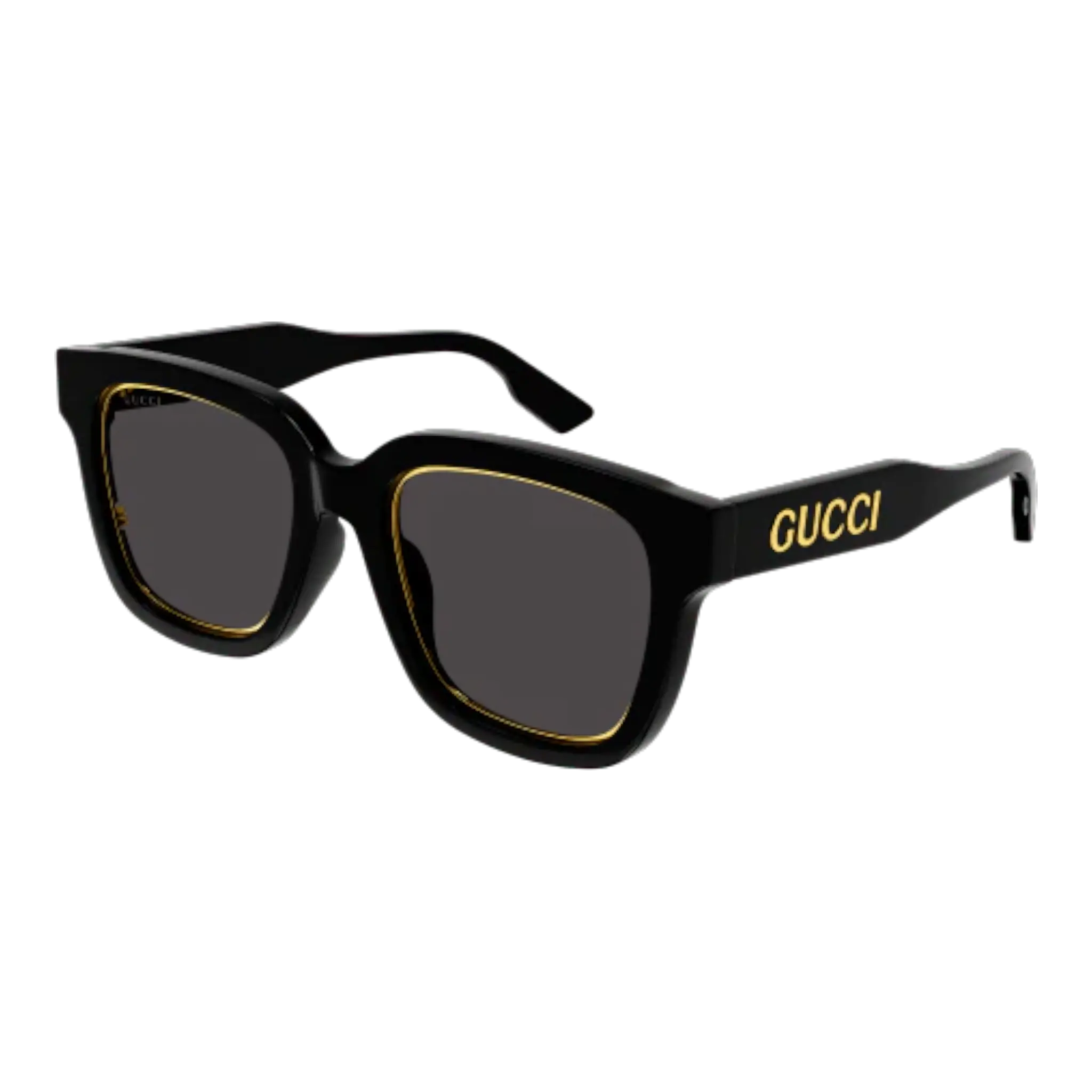 Gucci GG1136SA Women Sunglasses Black/Gold Grey