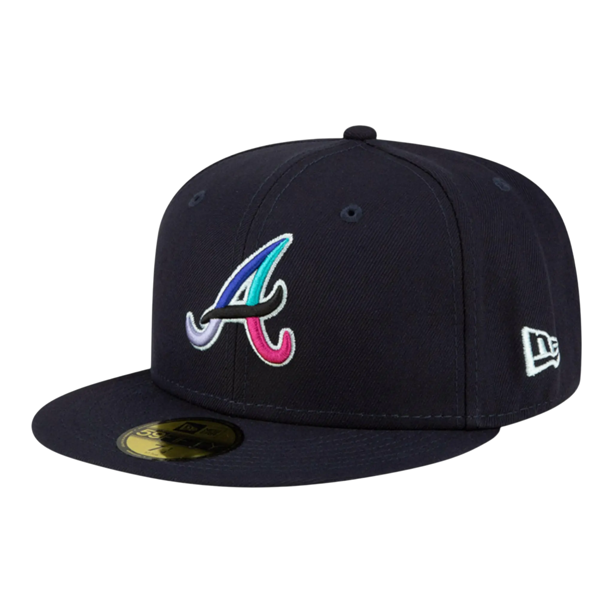 New Era 59Fifty MLB Atlanta Braves Polar Lights Men Fitted Hat Navy/Teal