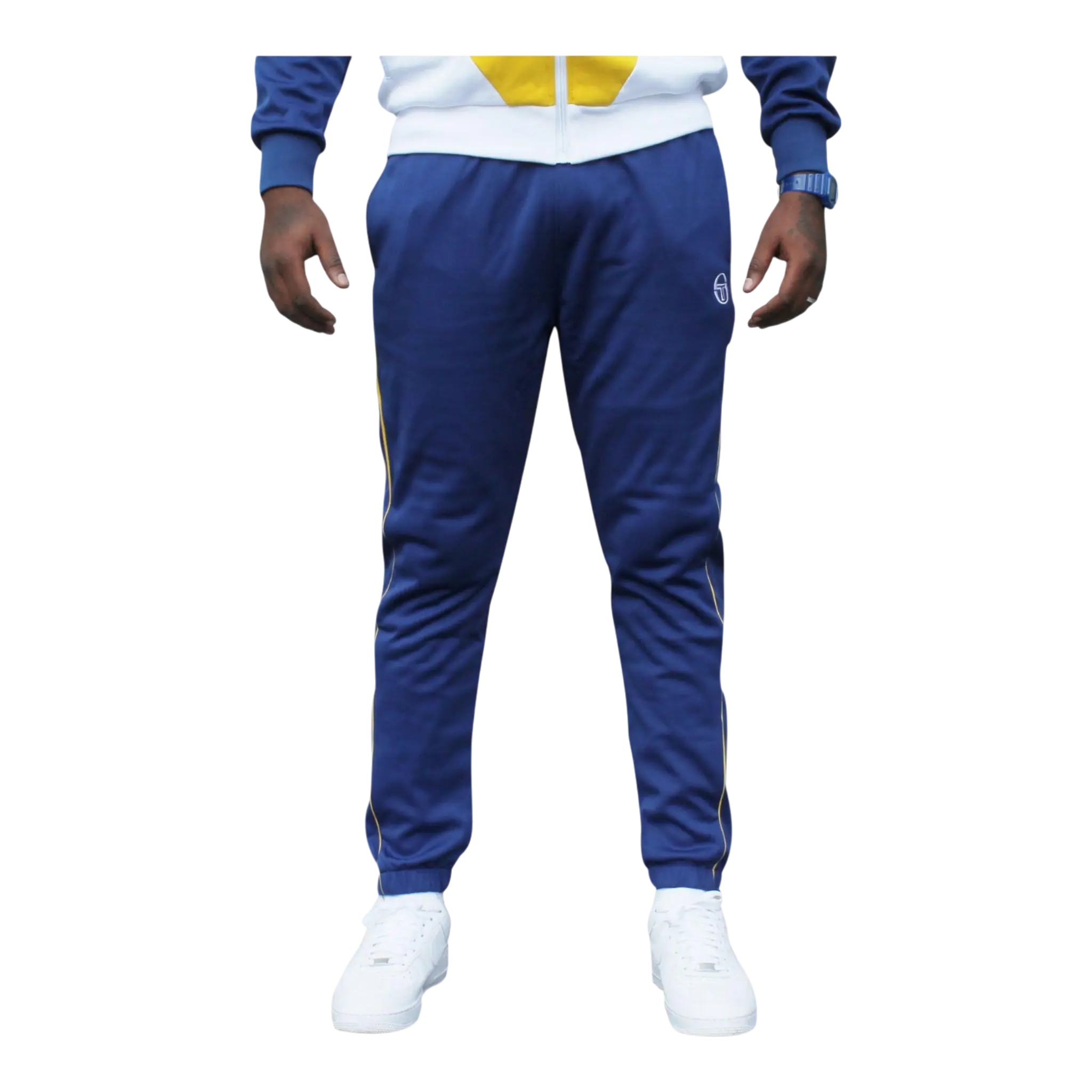 Sergio Tacchini Ascot Archivio Men Track Pants Vintage Blue/Sulfer